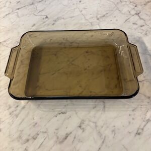 Anchor Hocking Amber Glass Baking Dish 3qt Rectangular Casserole Pan 13.5x9x2